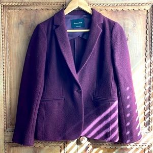 Massimo Dutti wool boucle blazer.